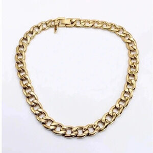 CUBAN Link Dainty Gold Necklace 18k Gold Plated Chain Layering Necklace